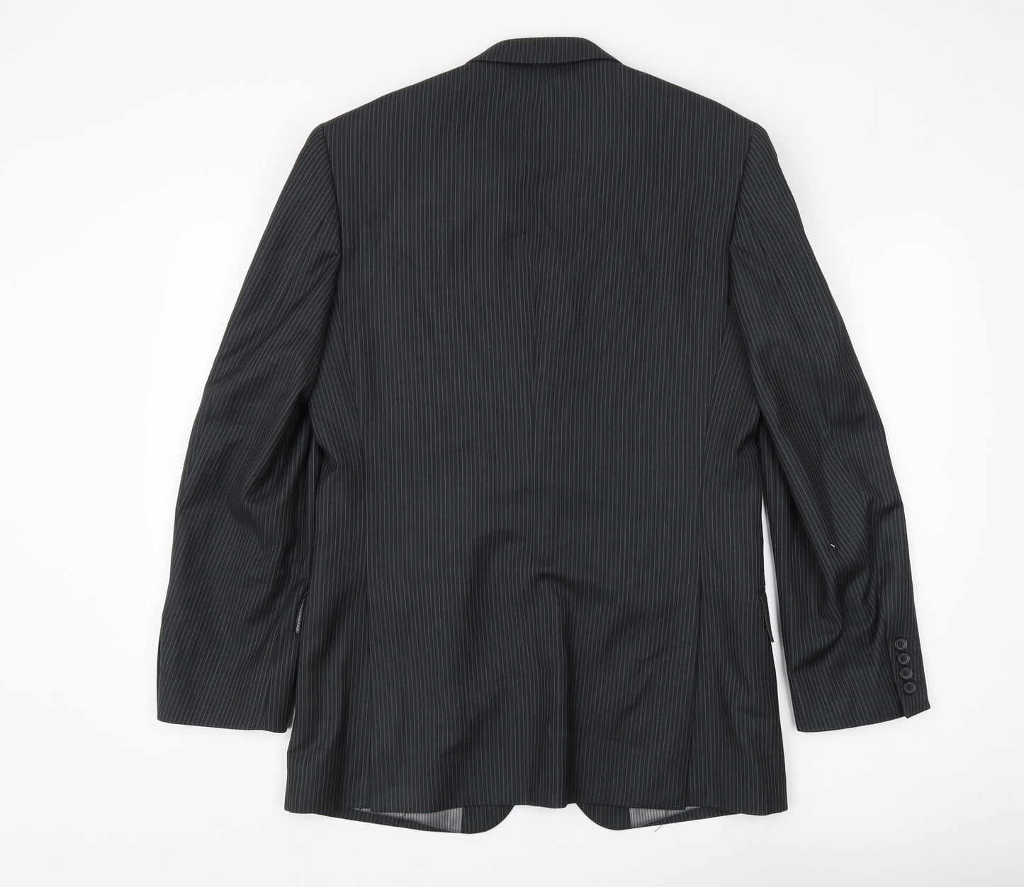 Burton Men's Black Striped Blazer Size 38 Slim Fit