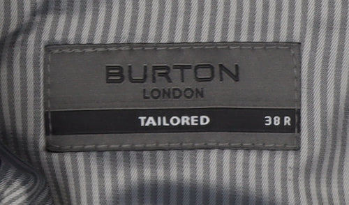 Burton Men's Black Striped Blazer Size 38 Slim Fit
