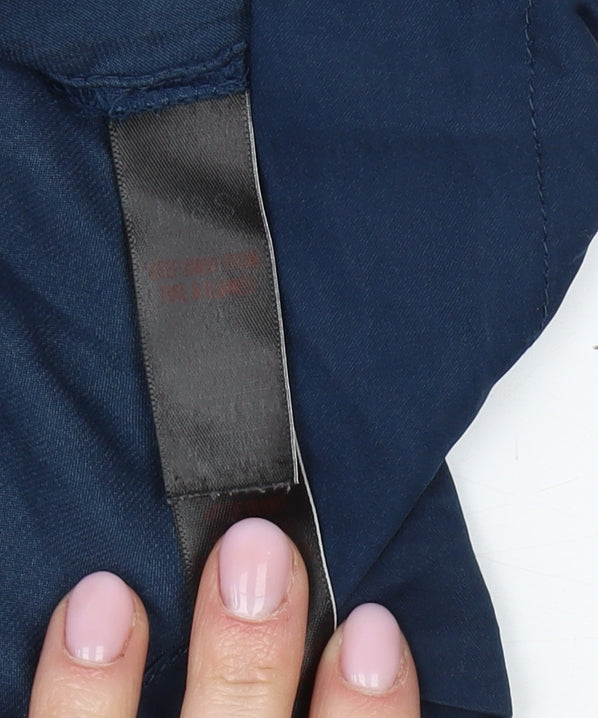 Women's Blue Halter Tank Top, Size L - Casual Polyester