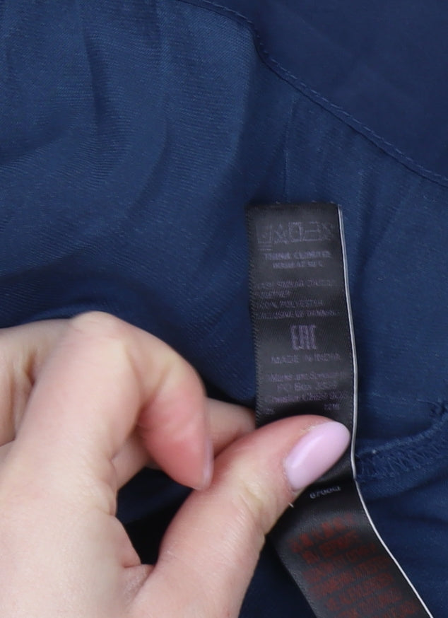 Women's Blue Halter Tank Top, Size L - Casual Polyester