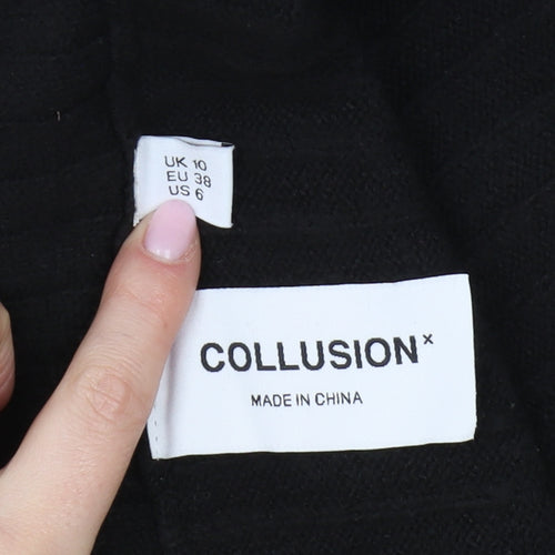 Collusion Women's Black Pullover Jumper, Size 10