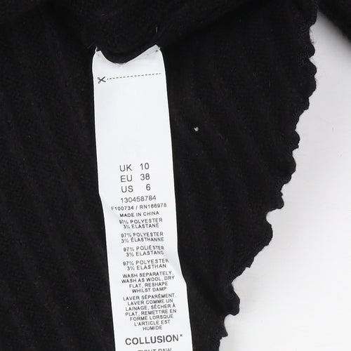 Collusion Women's Black Pullover Jumper, Size 10