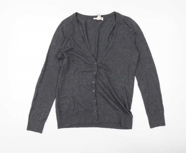 Forever 21 Women's Grey V-Neck Cardigan, Size S
