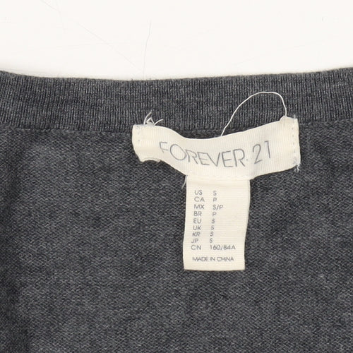 Forever 21 Women's Grey V-Neck Cardigan, Size S