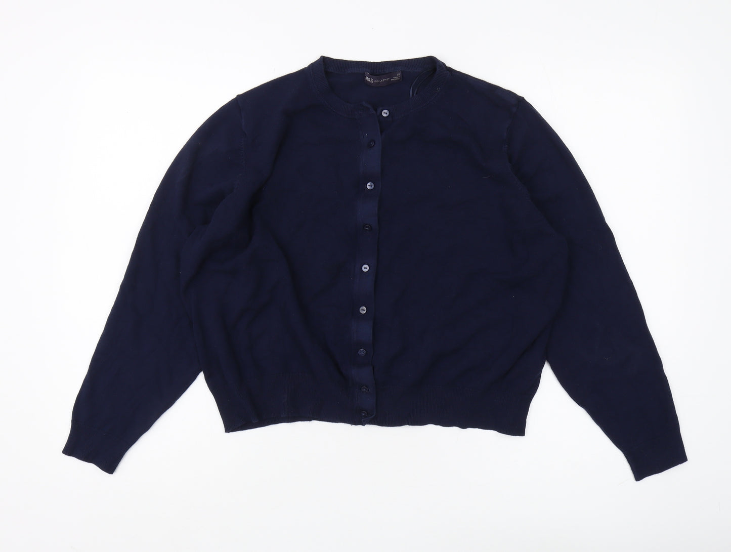 Marks and Spencer Women's Blue Cardigan, Size 22, Casual