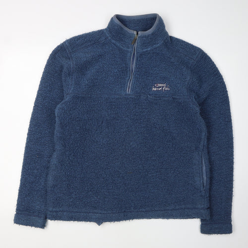 Weird Fish Men's Blue 1/4 Zip Fleece Sweatshirt - Size S
