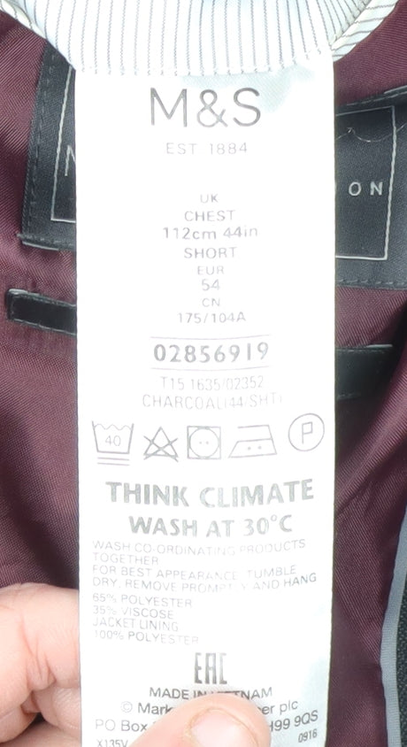 Marks & Spencer Men's Black Blazer, Size 44S