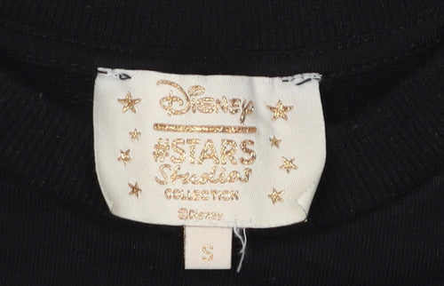 Disney Women’s Black Embroidered Pullover Sweatshirt, S