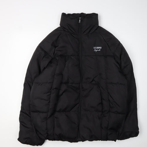 Lee Cooper Men's Black Puffer Jacket, Size M