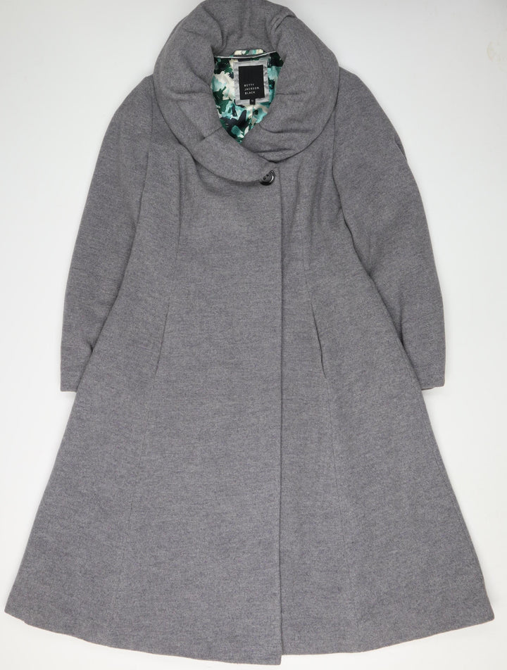 Betty Jackson Black Women's Grey Overcoat Size 12