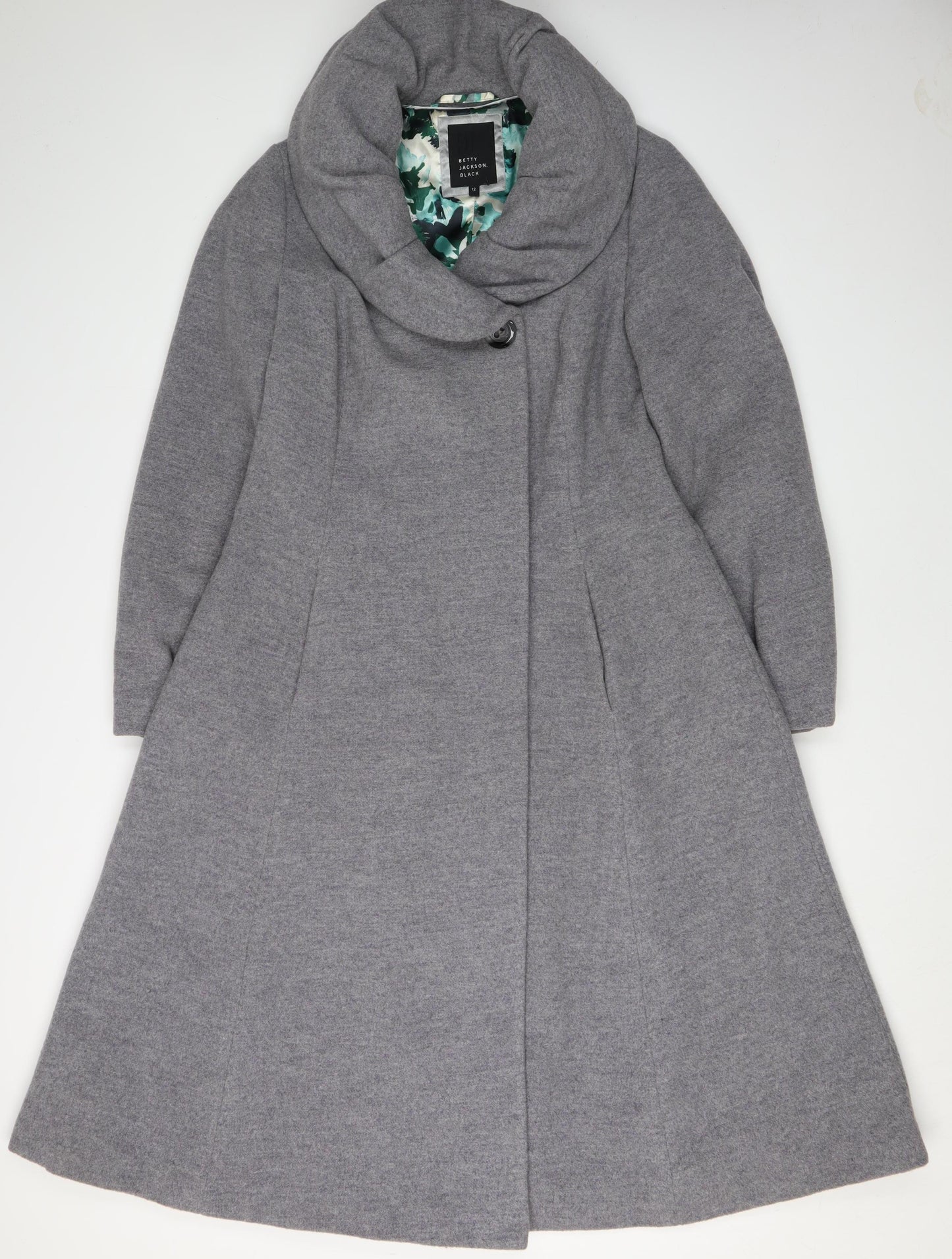 Betty Jackson Black Women's Grey Overcoat Size 12