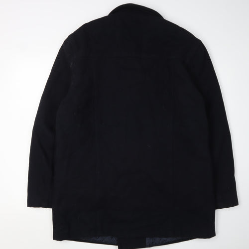 The Trader Jeans Men's Black Pea Coat, L, Winter