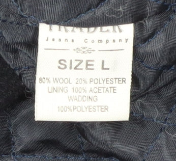 The Trader Jeans Men's Black Pea Coat, L, Winter