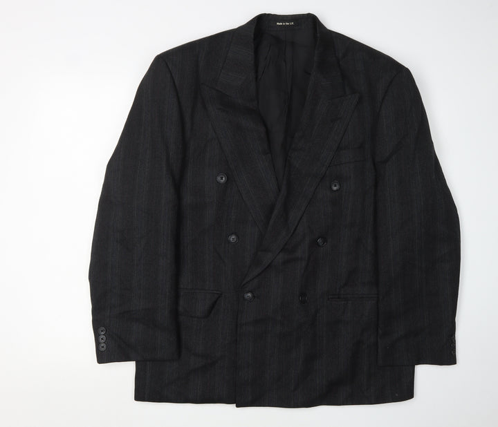 St Michael Men's Grey Double-Breasted Blazer 42S