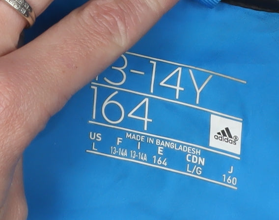 Adidas Boys Black Puffer Jacket 13-14 Years Winter Hooded