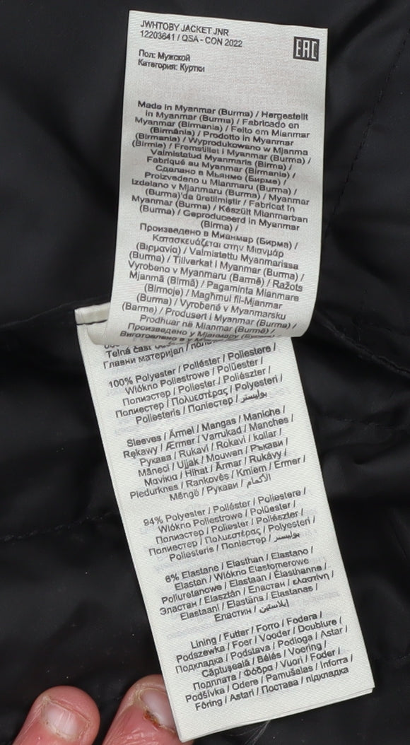 Jack & Jones Boys Black Puffer Jacket Size 164