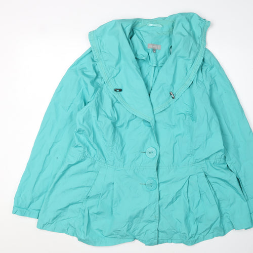 Per Una Women's Green Cotton Jacket, Size 20, Casual Style
