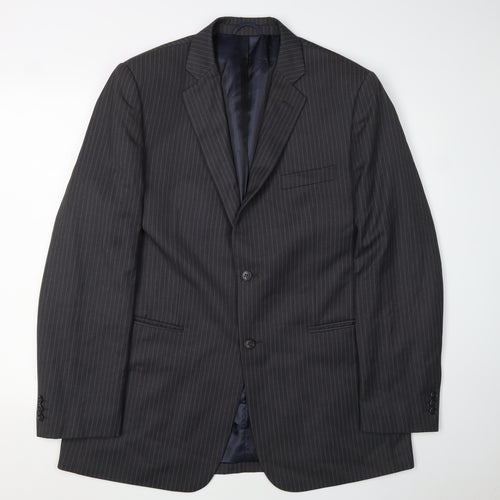 BHS Men's Grey Stripe Blazer 42L, Classic Formal Style