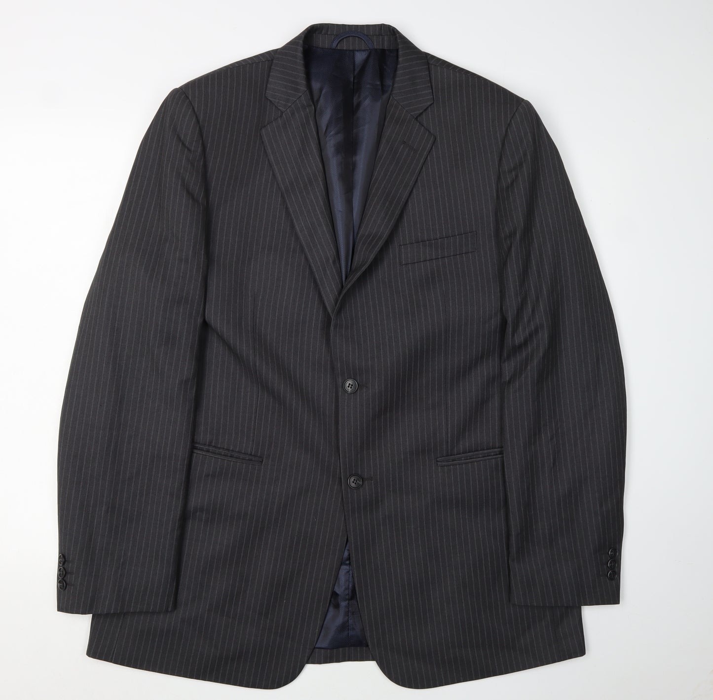 BHS Men's Grey Stripe Blazer 42L, Classic Formal Style