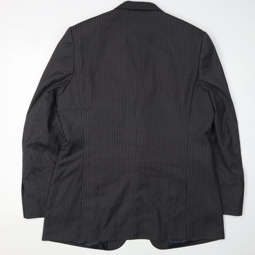 BHS Men's Grey Stripe Blazer 42L, Classic Formal Style