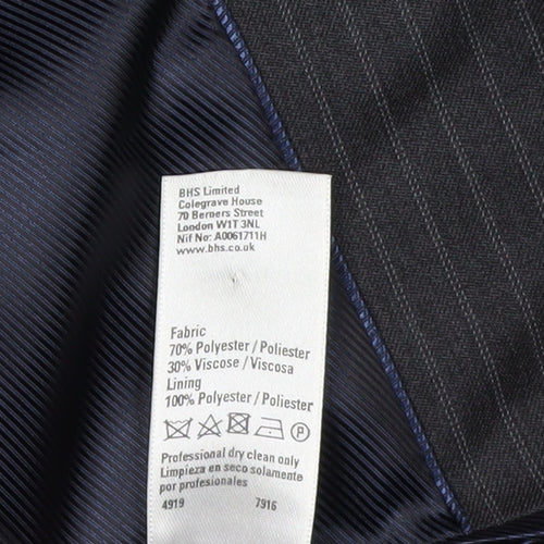 BHS Men's Grey Stripe Blazer 42L, Classic Formal Style