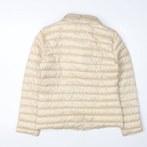 Next Women Beige Puffer Jacket Size 8 Casual Warm