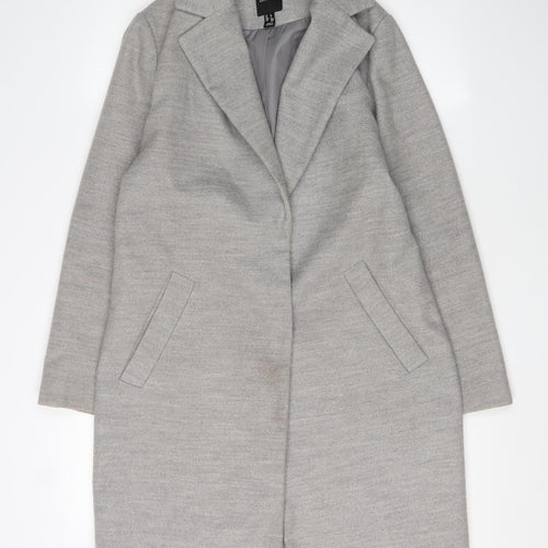 New Look Women's Grey Overcoat, Size 8, Classic Style
