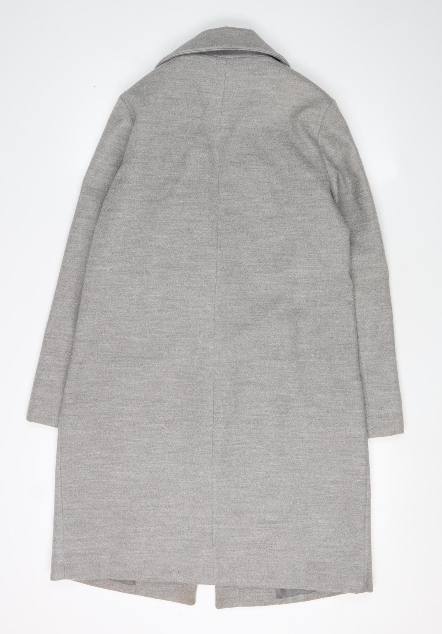 New Look Women's Grey Overcoat, Size 8, Classic Style