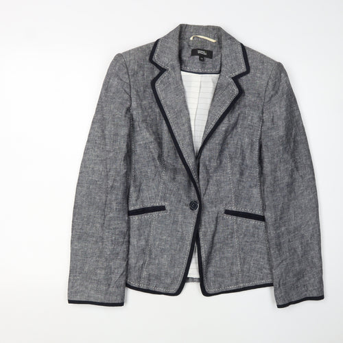 Marks and Spencer Women's Grey Linen Blazer Size 12