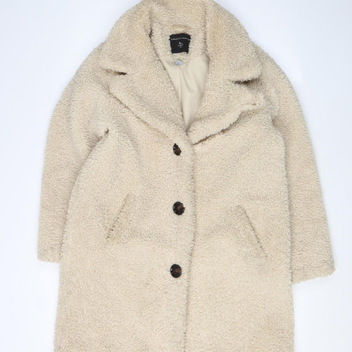 Dorothy Perkins Women's Beige Mid-Length Coat Size 8