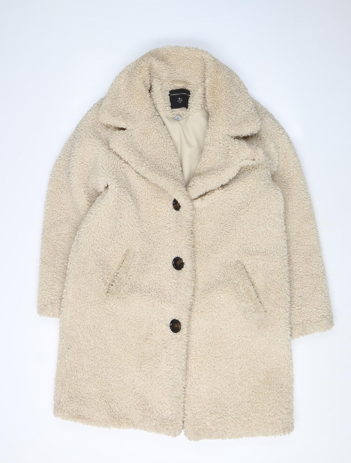 Dorothy Perkins Women's Beige Mid-Length Coat Size 8