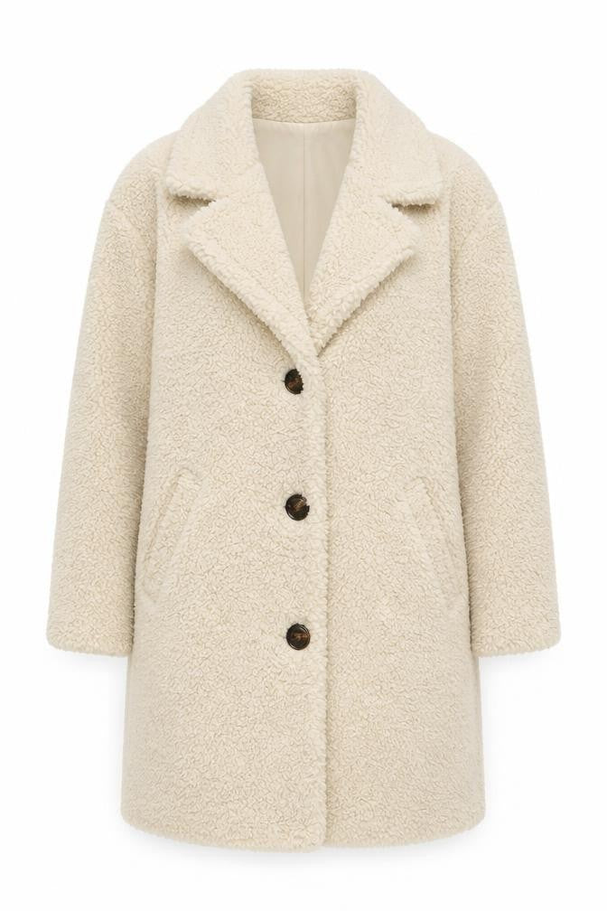 Front view of Dorothy Perkins Women's Beige Mid-Length Coat, size 8