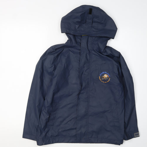 Boys Diggerland Blue Rain Coat, Hooded, 9-10 Years, Lightweight Jacket