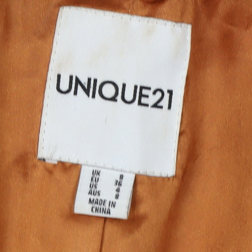 Unique21 Women's Brown Long Belted Coat Size 8