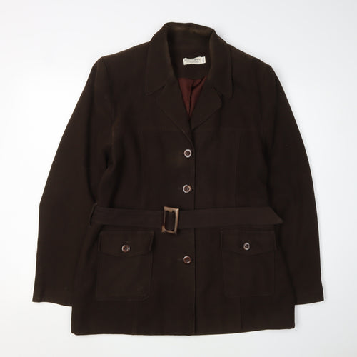 Charlotte Halton Women's Brown Belted Jacket, Size 16