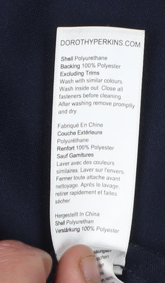 Dorothy Perkins Women's Blue Hooded Rain Coat Size 6