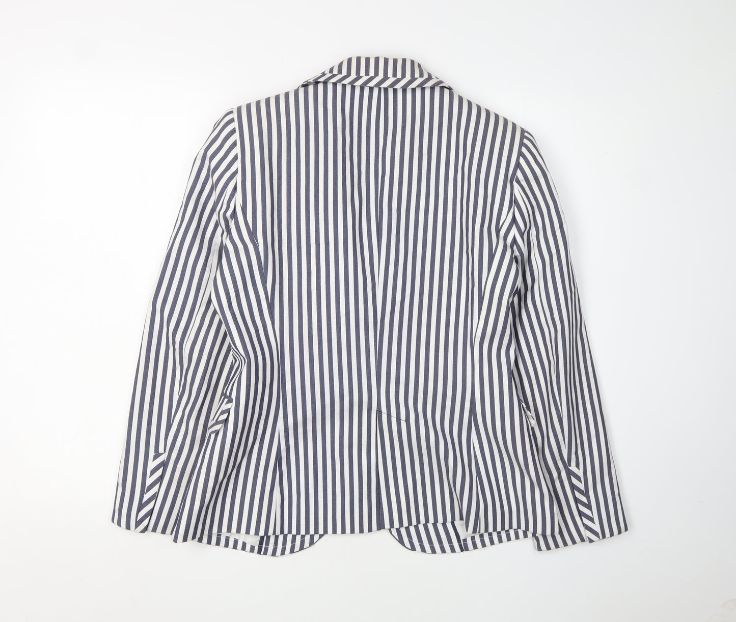Zara Womens Blue Striped Blazer Jacket Size 12
