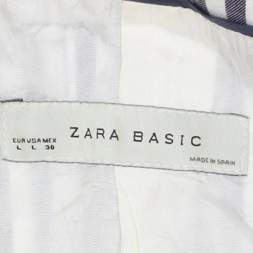 Zara Womens Blue Striped Blazer Jacket Size 12