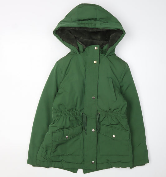 Marks and Spencer Boys Green Parka Jacket 9-10 Years