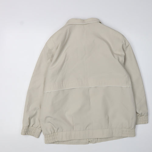 BH Women's Beige Basic Jacket Size 10, Collared Elastic