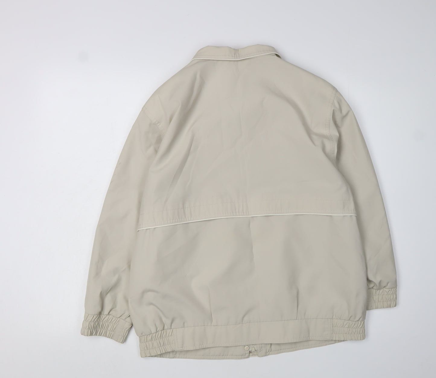 BH Women's Beige Basic Jacket Size 10, Collared Elastic