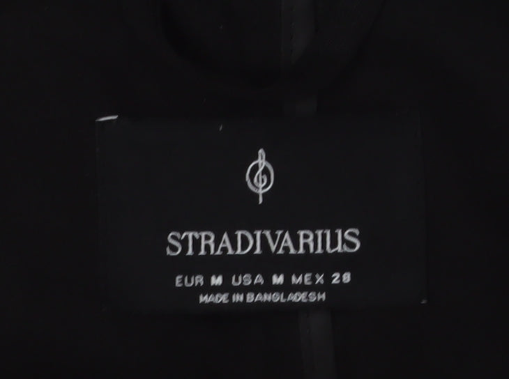 Stradivarius Women's Black M Trench Coat, Belted, Long Sleeve