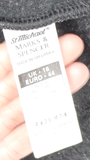 Marks and Spencer Women's Black Fleece Hooded Jacket Size 16