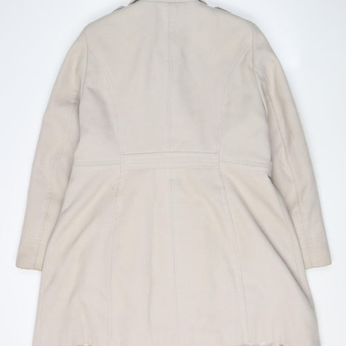 Wallis Beige Women's Coat Size 18 Motorcycle Style