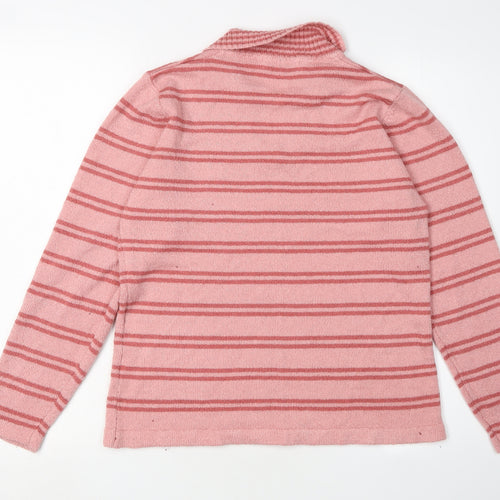 Honor Millburn Women's Pink Collared Pullover Jumper M