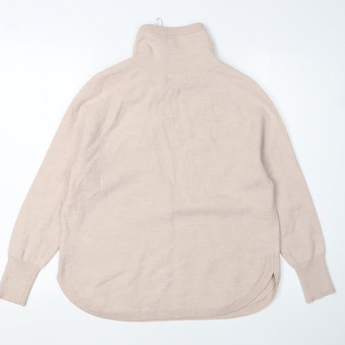 Cynthia Rowley Women's Beige High Neck Pullover Jumper