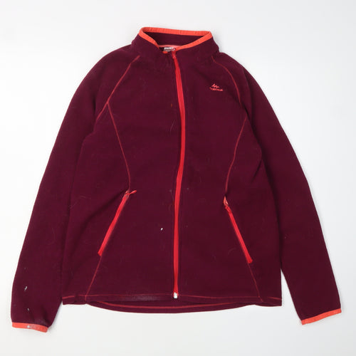 Decathlon Girls Red Fleece Jacket Mid-Length 14 Years