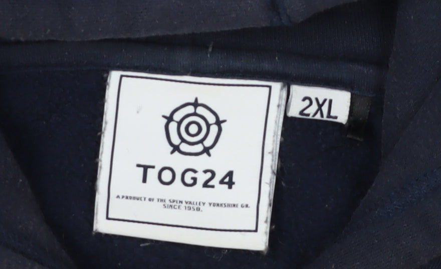 TOG24 Men's Blue Full Zip Hoodie 2XL Regular