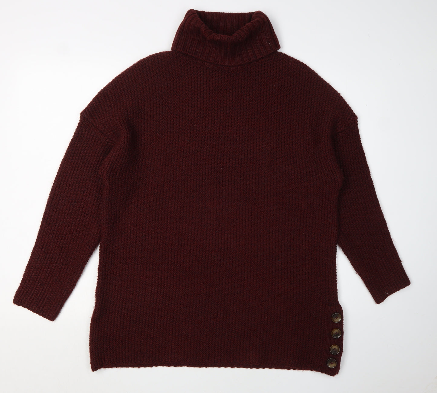 ONLY Women's Red Roll Neck Pullover Jumper Size L