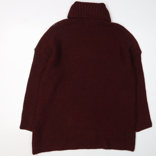 ONLY Women's Red Roll Neck Pullover Jumper Size L